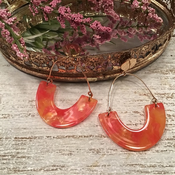 Orange Resin Hoops - Picture 7 of 9
